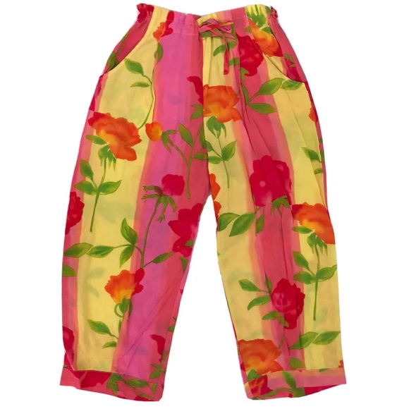 Jams World Pants & Jumpsuits Jams World Womens Flower Cropped Pants